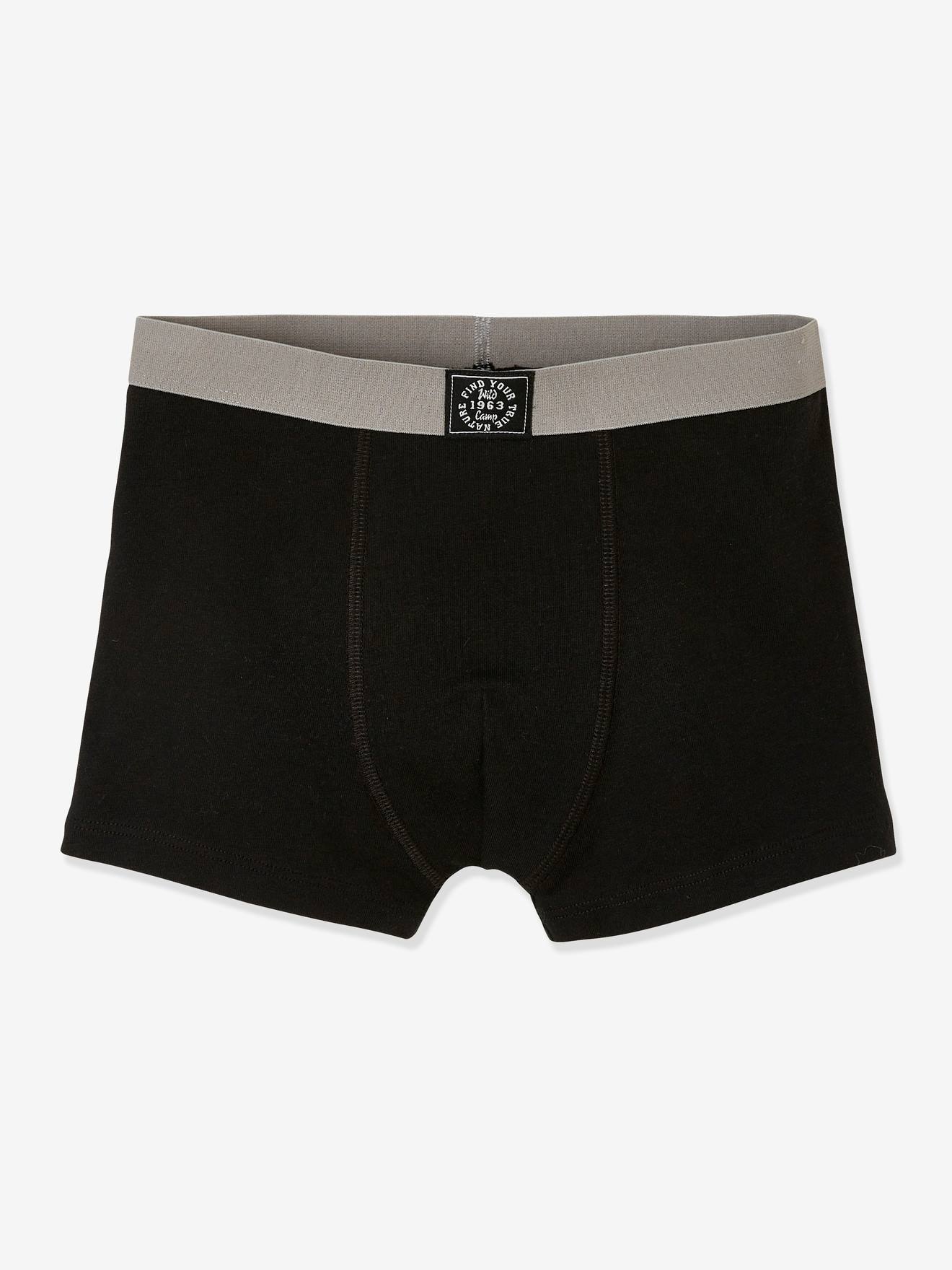 Pacote com 5 cuecas boxer cinza claro mesclado para meninos