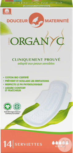 Organyc Serviettes Douceur Maternité Extra 14 Pièces