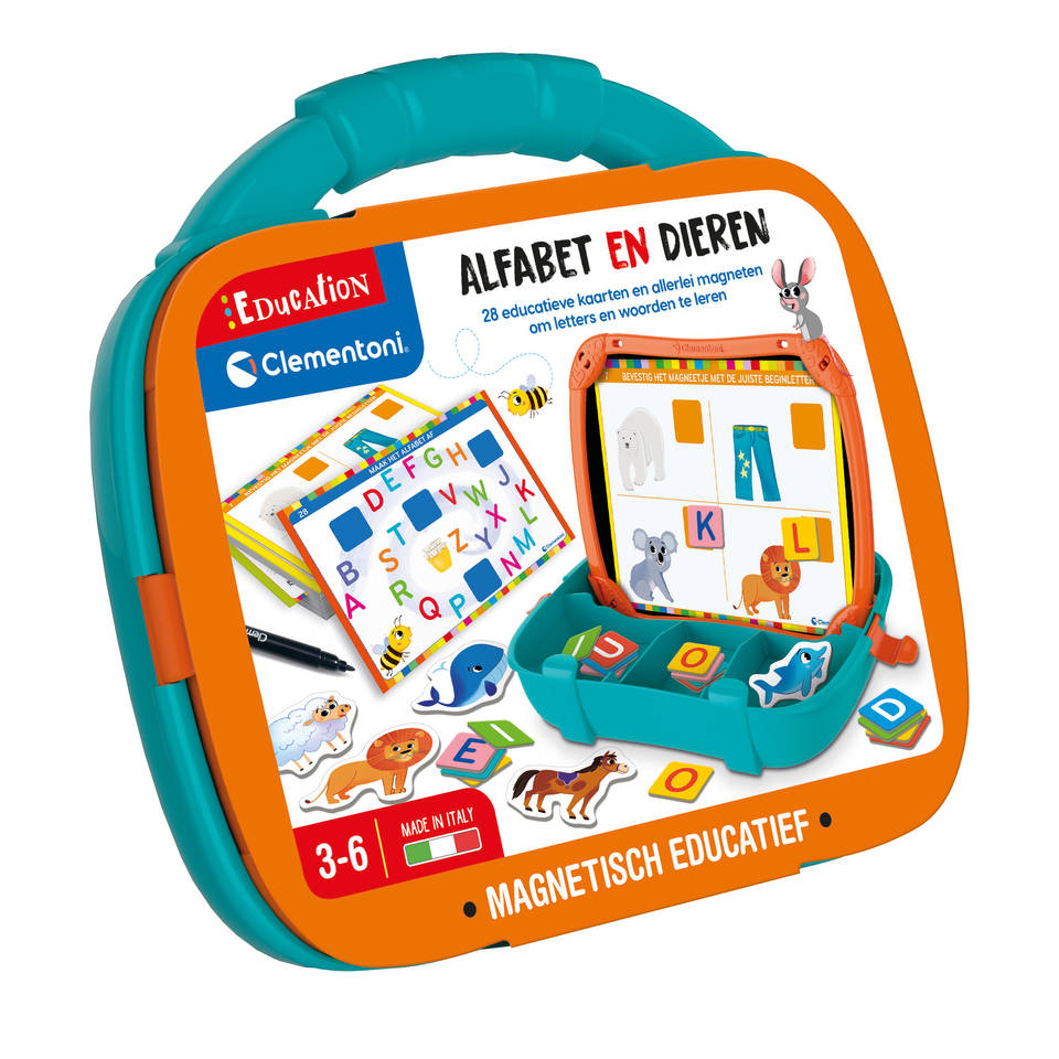 Clementoni koffer met magnetische letters en dieren