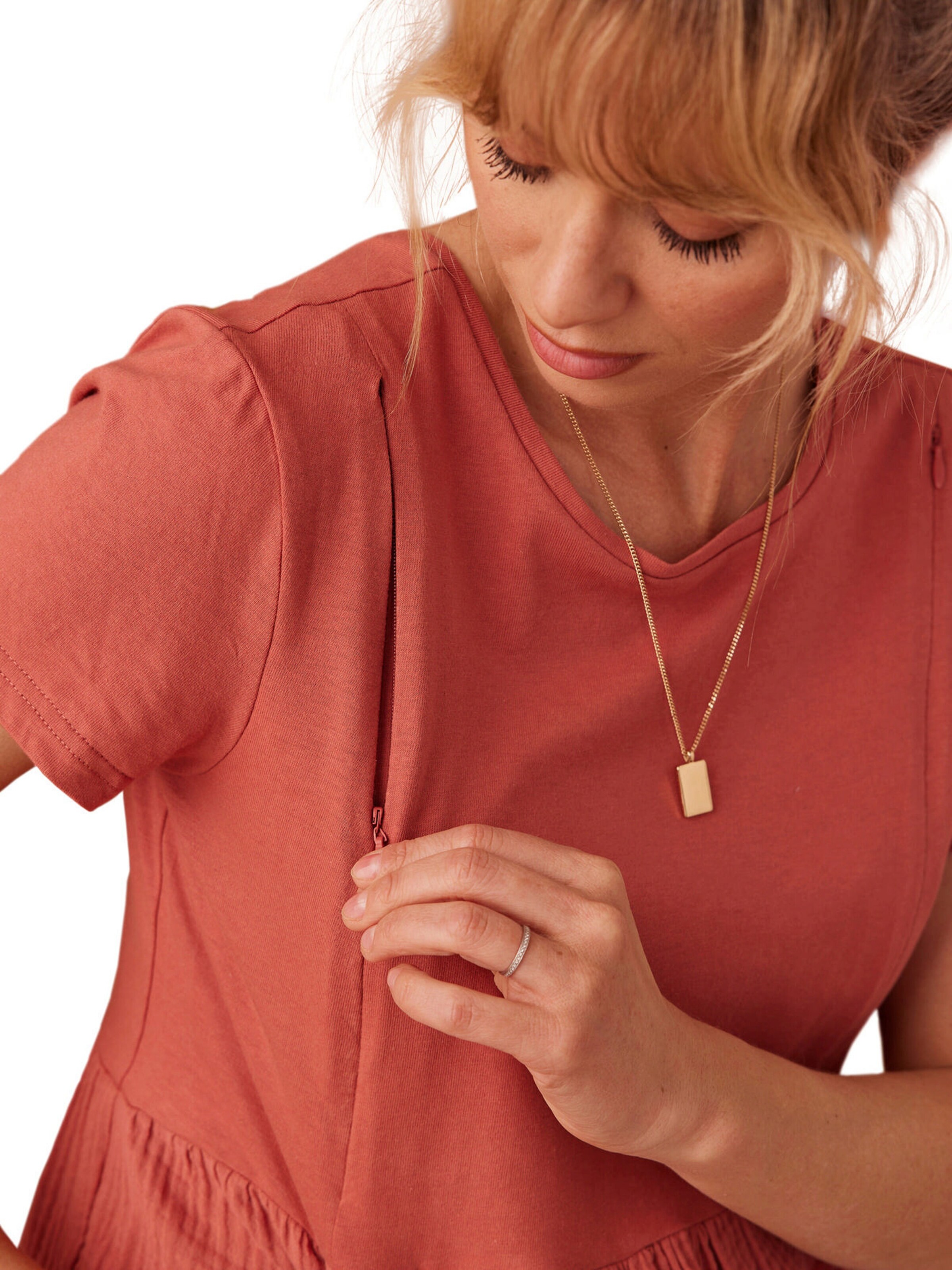 Envie de Fraise T-Shirt für Schwangerschaft & Stillzeit terrakotta farbe