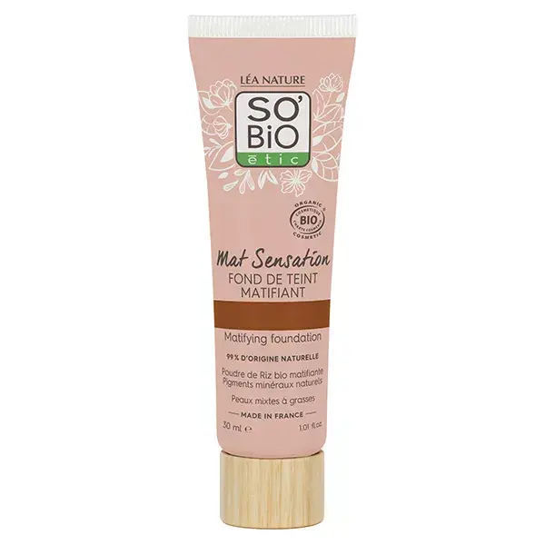 Base Matificante Léa Nature SO BiO étic Mat Sensation nº 40 Avelã Orgânica 30ml