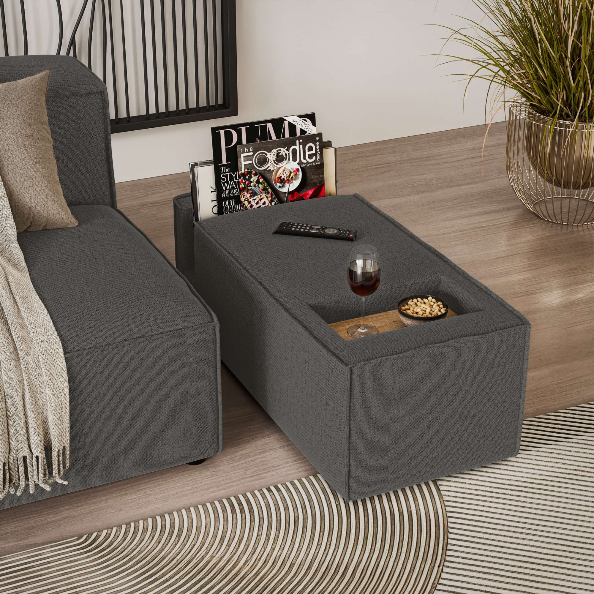 GOODproduct Sofaelement »HAILY Tisch für das Modulsofa, Masse B/T/H: 45/100/37 cm« als Modul oder separat verwendbar, mit Steckfach und Ablagefläche