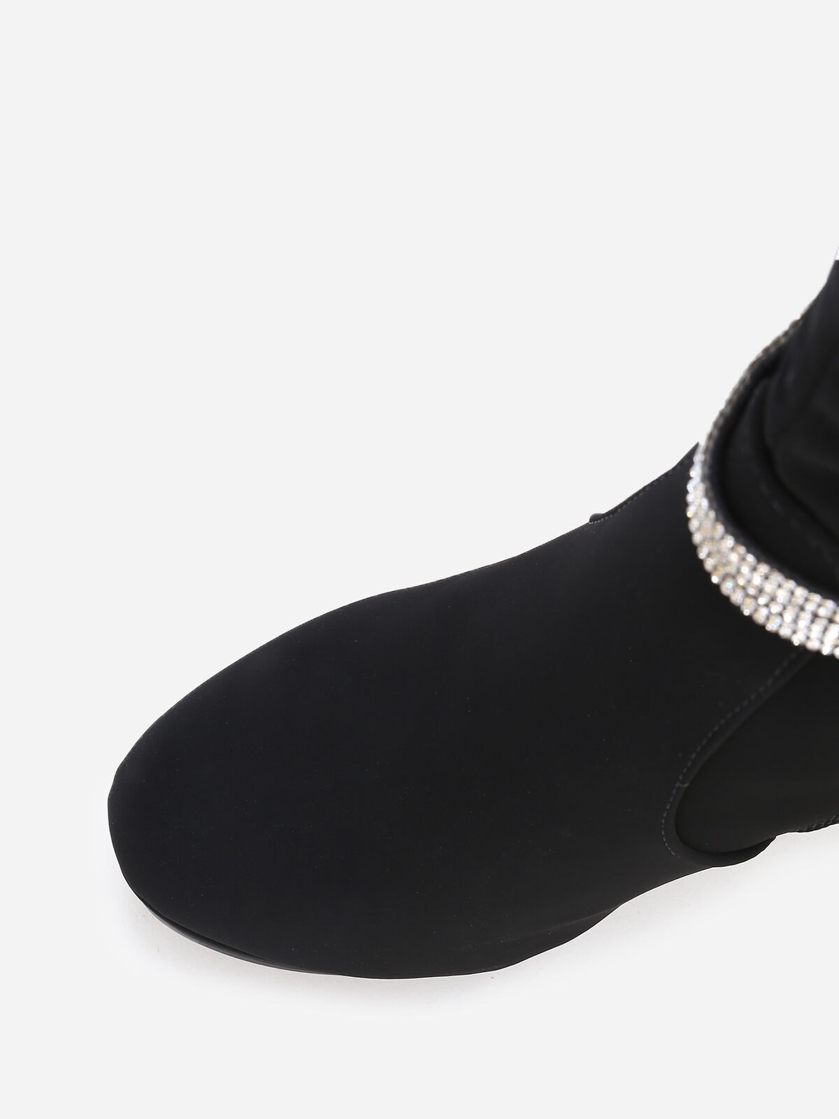 Bottines mattes à strass- Noir
