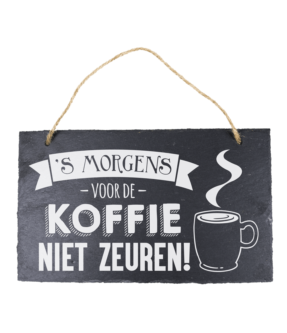 Leisteen Bordje Koffie 25cm