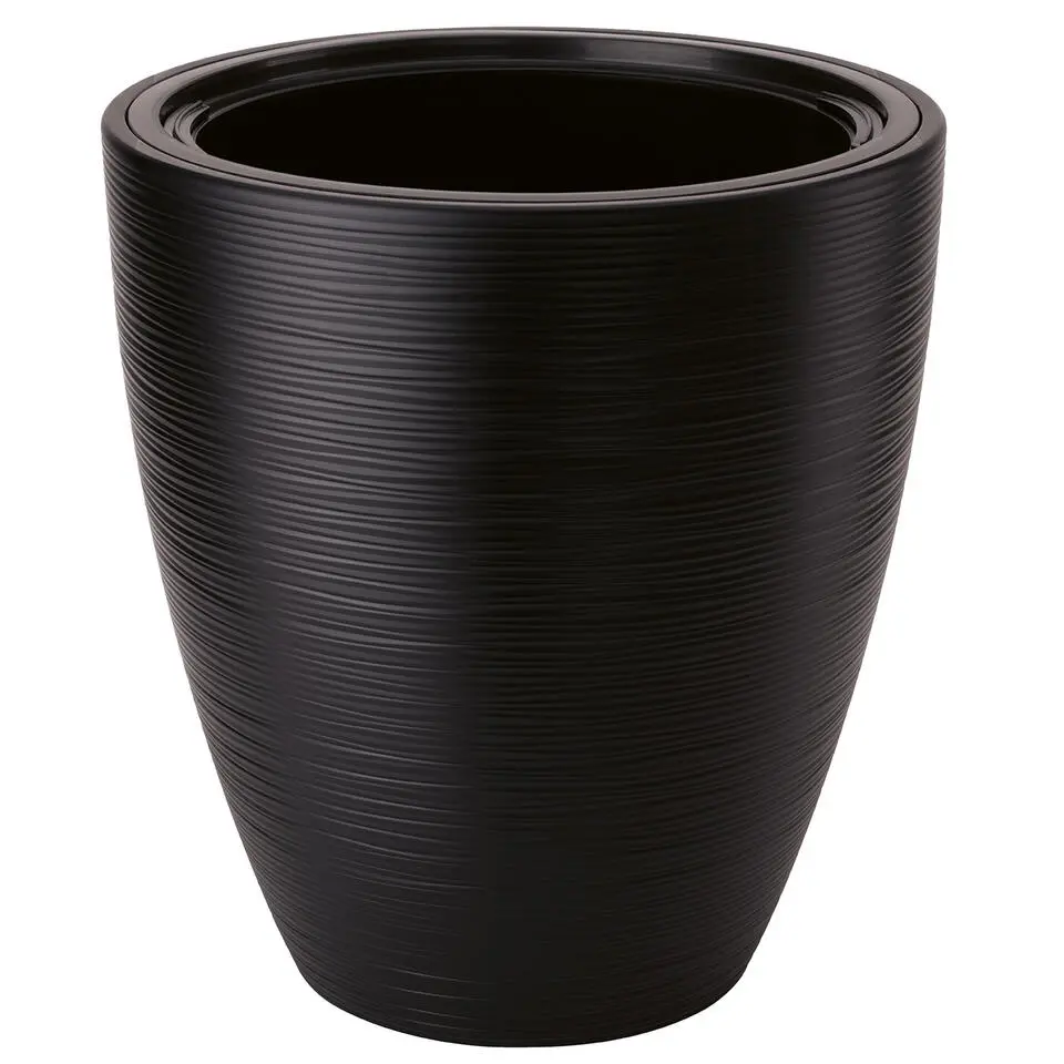Form Plastic Plantenpot/bloempot - kunststof - zwart - 30 x 32 cm