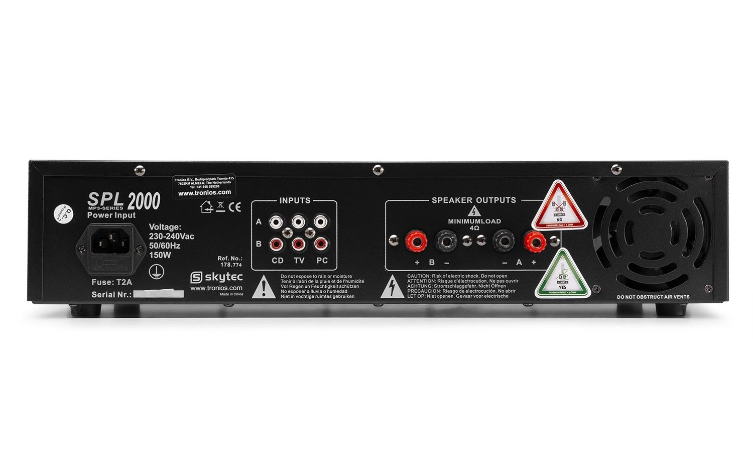 Endstufe SPL 2000 Mpx3<br>Endstufe mit 2x 500 Watt