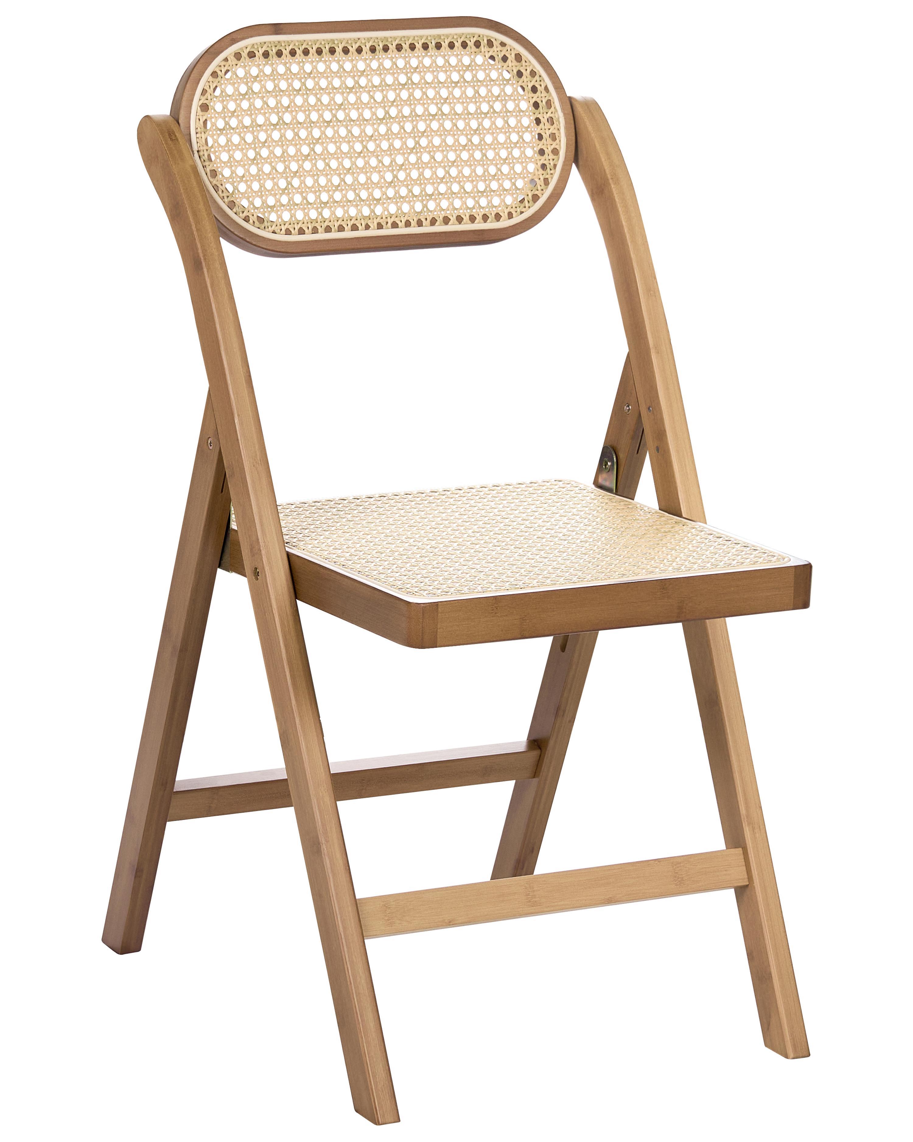 Set van 2 eetkamerstoelen inklapbaar ORAISON Bamboehout Bruin