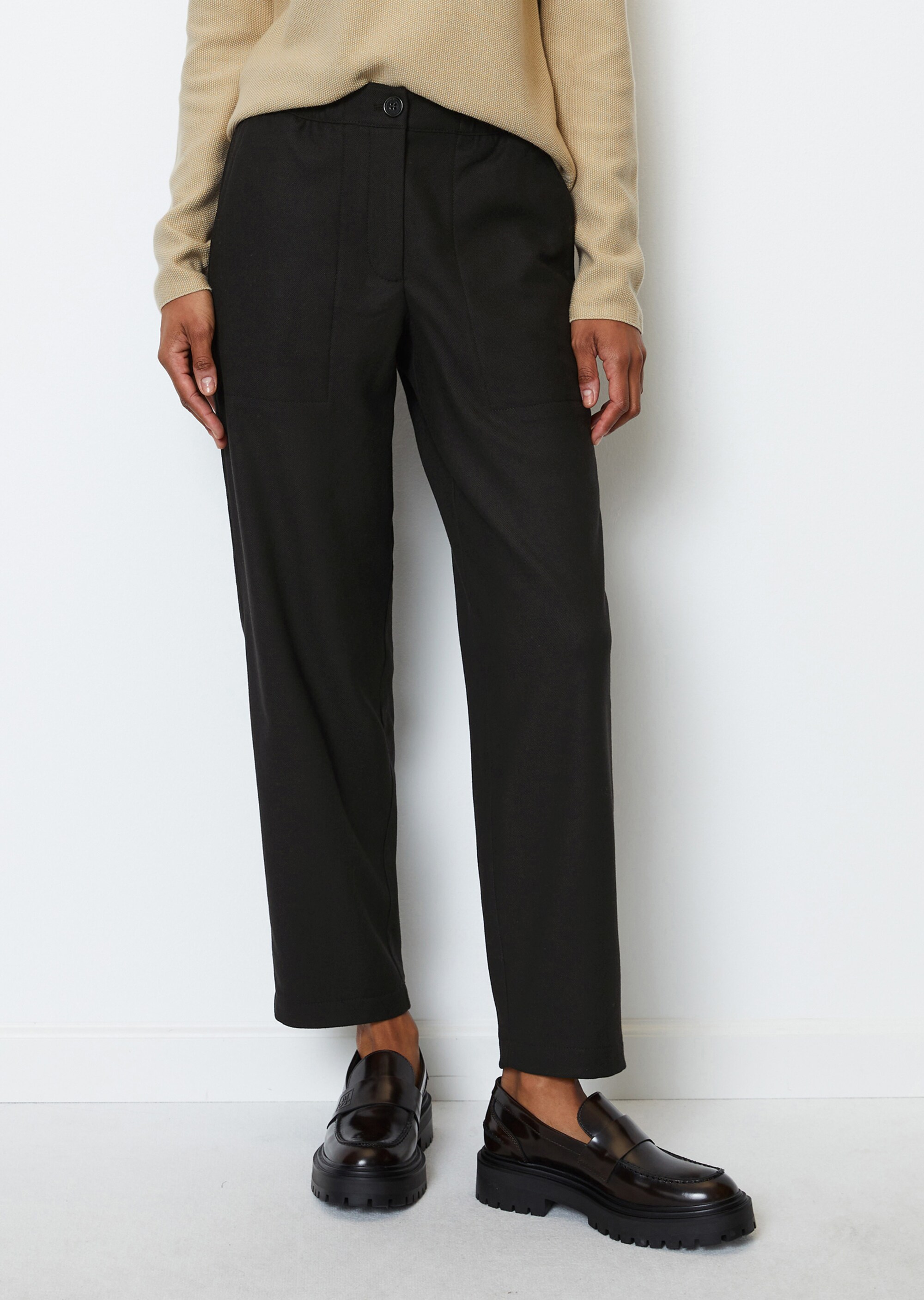 Elegante Cargo-Joggpants aus Viskose-Wolle-Mix