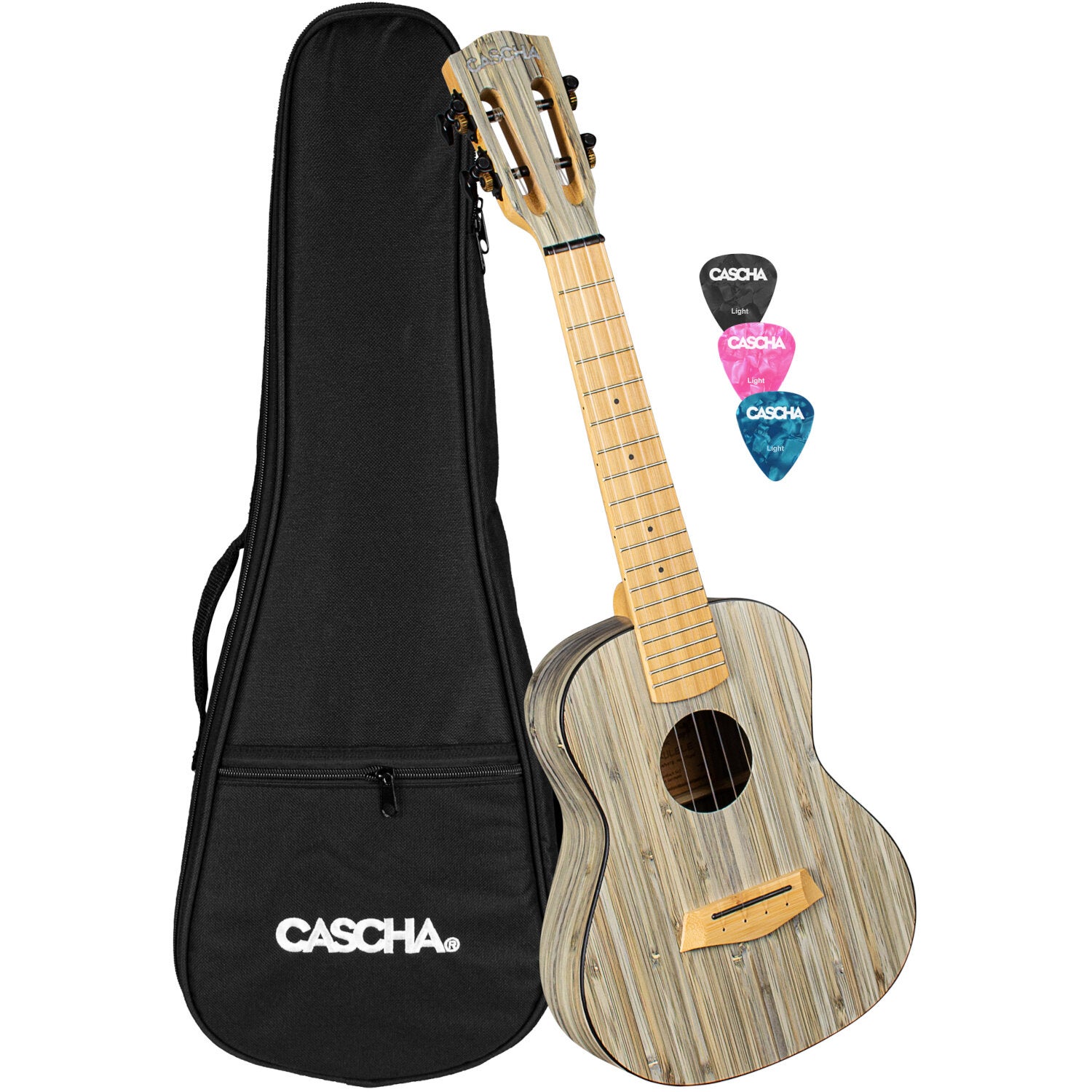 Cascha HH 2316 Bamboo Graphite concert ukelele set