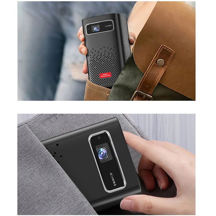 Mini Multimedia DLP HD Beamer Heimkino (180 ANSI Lumen) / HDMI / WiFi (2.4/5GHz) / Android 9.0 - Schwarz