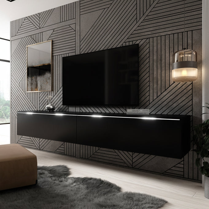 Dixon - TV-Meubel - Mat zwart - 180 cm