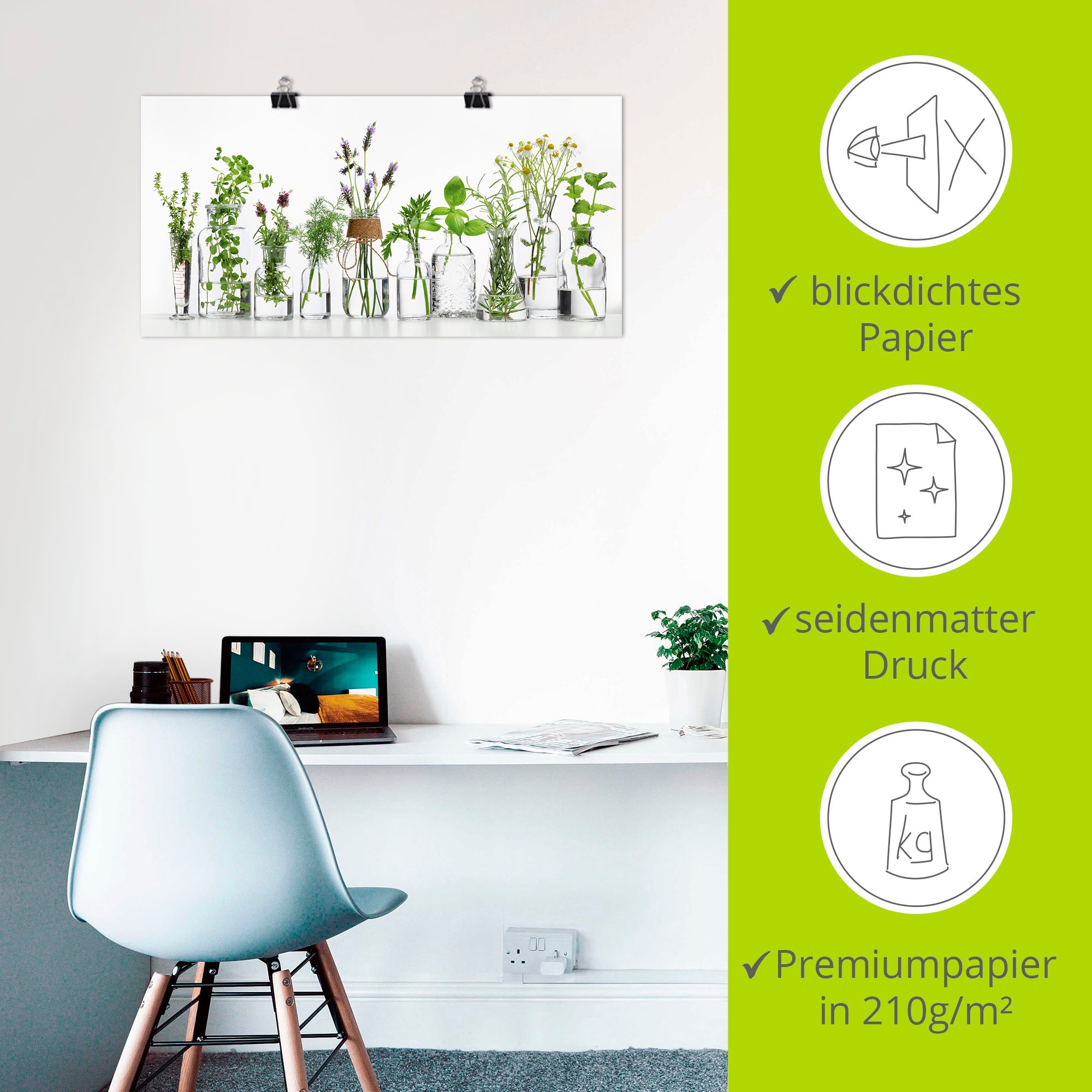 Artland Wandbild »Öle mit Kräutern« Kräuterbilder 1 Stk. tlg. als Alubild, Outdoorbild, Leinwandbild, Poster, Wandaufkleber