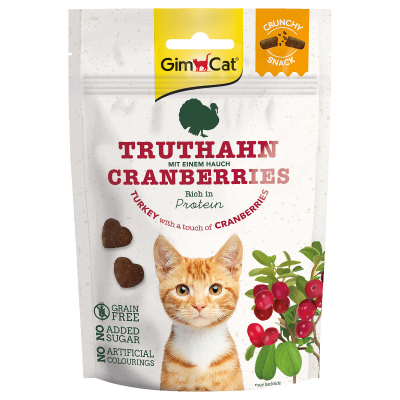 GimCat Katzensnack Crunchy Snack Truthahn mit Cranberries 50g
