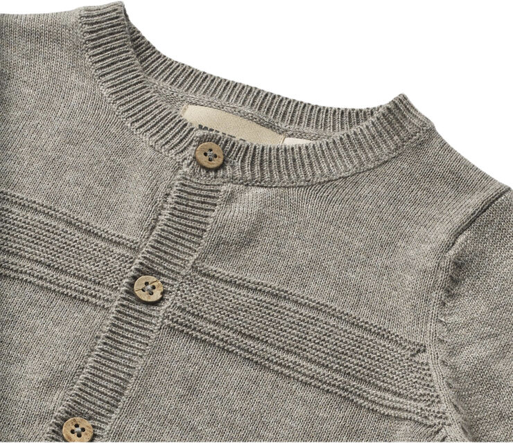 Wheat Strik Cardigan Sofus Warm grey melange