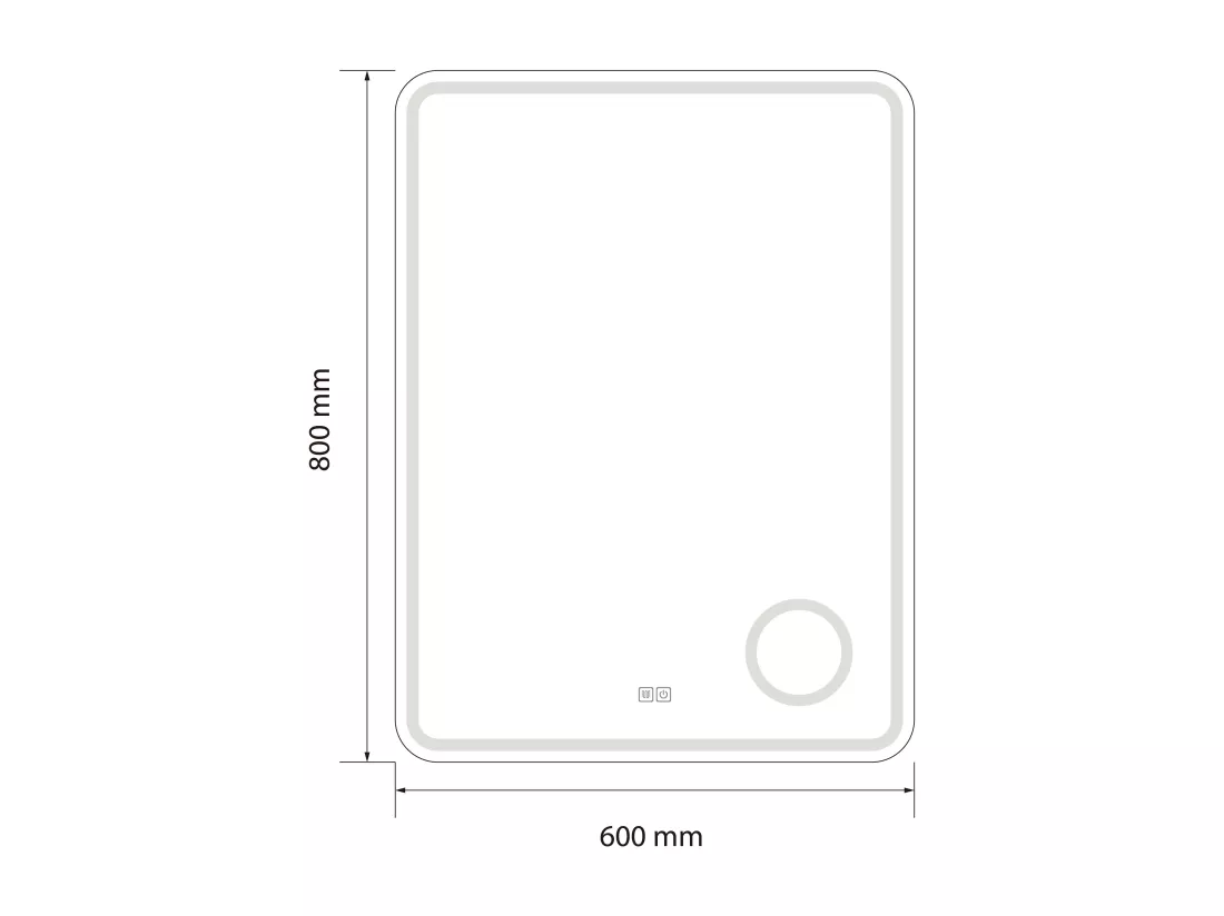 Miroir salle de bain LED 60x80cm anti buée avec LED 3 couleurs et loupe x3 LB-3612