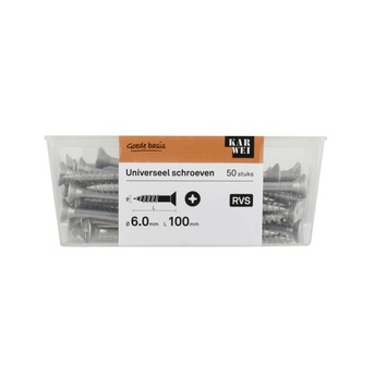 KARWEI unischroef platkop rvs 6x100 mm (50 stuks)