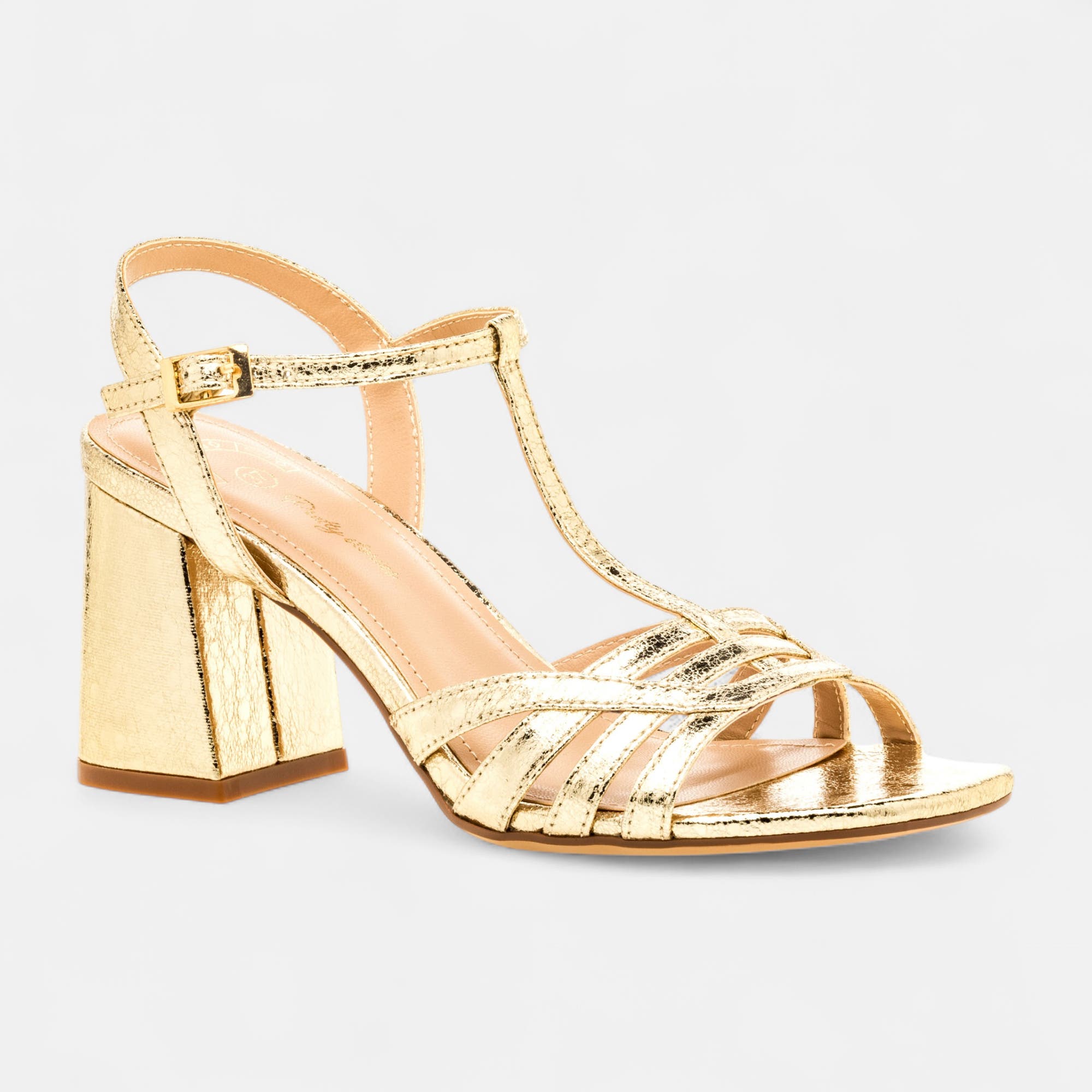 Nu-pieds à talon Femme or