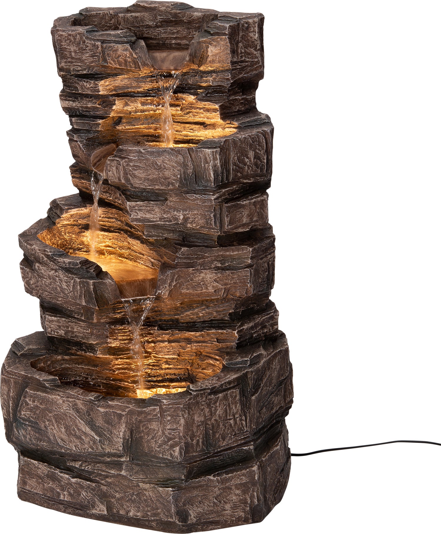 Intratuin waterornament Thor met LED verlichting grijs 46 x 36 x 77,5 cm