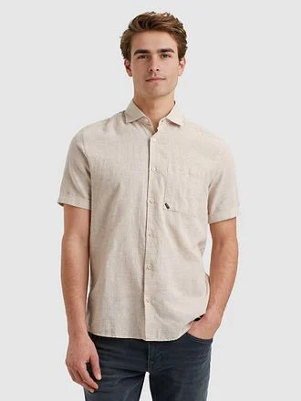 Vanguard Short Sleeve Overhemd Linnen Blend Ecru VSIS2504260-7074 kopen