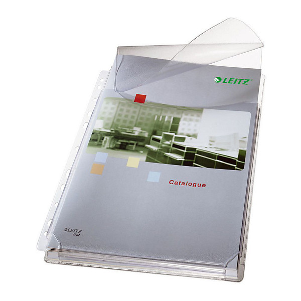 Leitz Pochette perforée lisse de qualité supérieure, A4, PVC 170 microns, 11 trous, transparente - Lot de 5