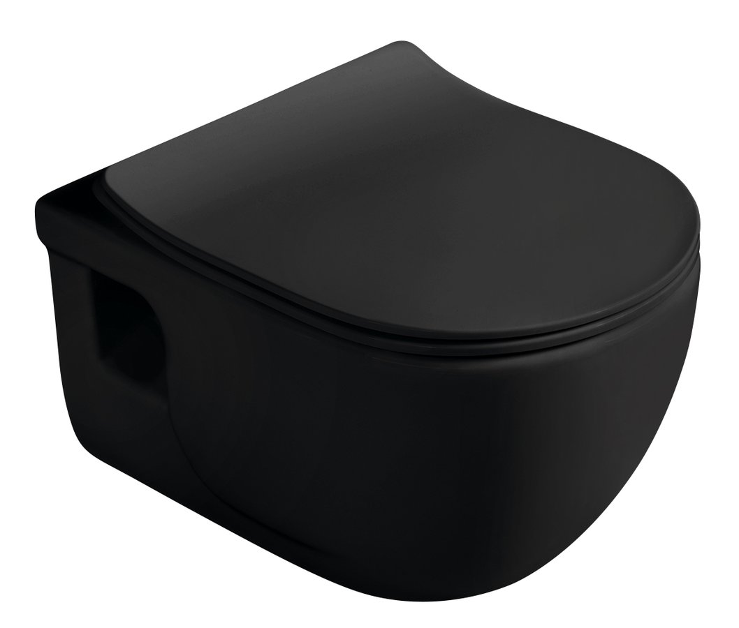 Sapho Brilla randloze toiletpot 36.5x53cm zwart mat