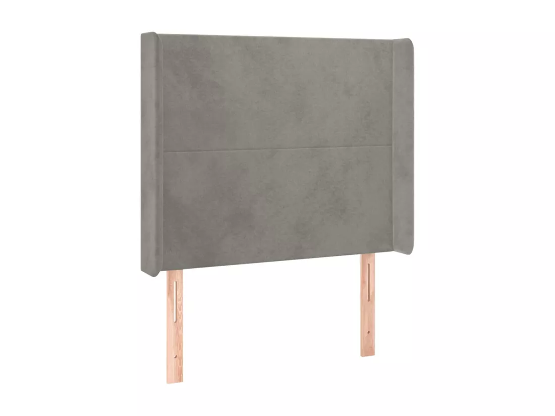 Sommier tapissier et matelas et LED Gris clair 90x190cm Velours