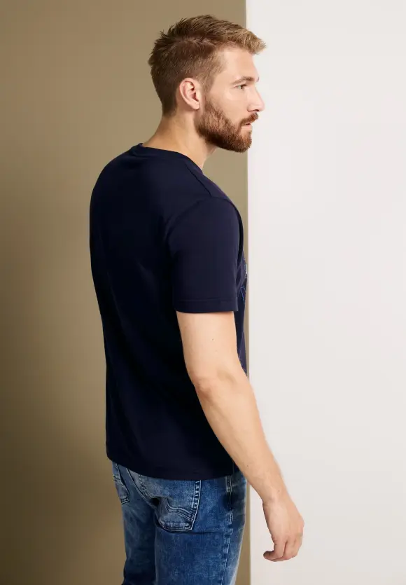 T-Shirt mit Frontprint - nightshadow blue