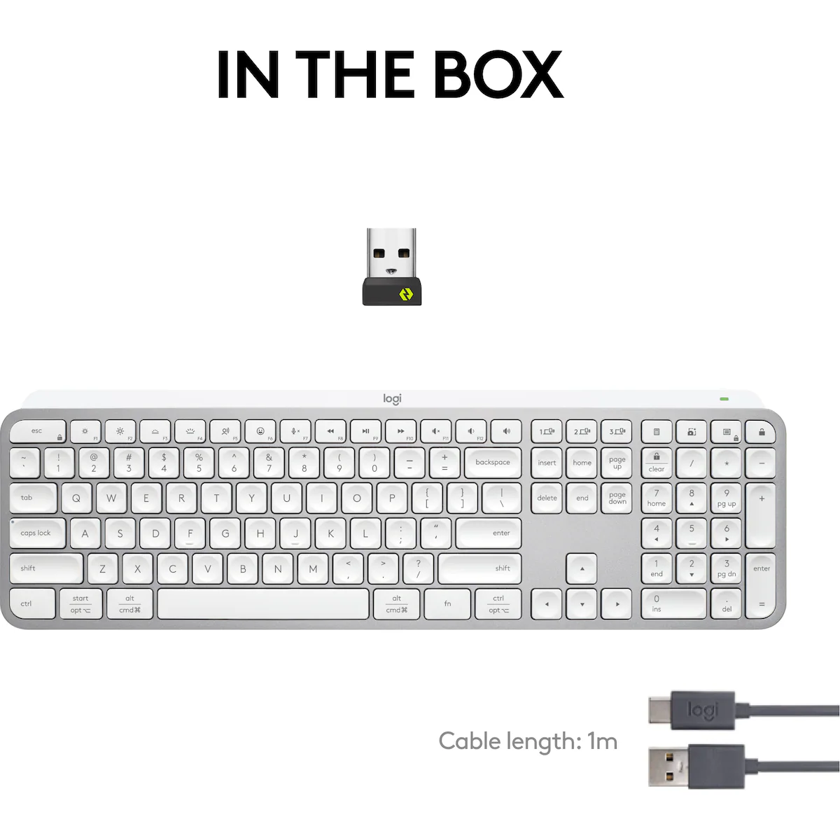 Logitech MX Keys S trådløst tastatur (lys grå)