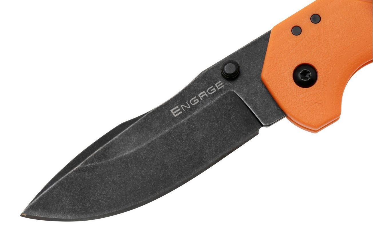 Cold Steel Engage Clip Point FL-30DPLD-BO, Blackwashed 4116SS, Orange GFN, zakmes
