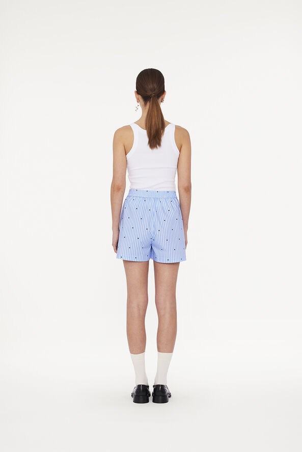 ROTATE Birger Christensen ELASTICATED SHORTS Blue logo stripe   serenity comb.