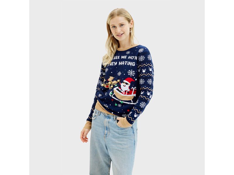 Christmas Sweats They see me ho’ing LED Sweater M Weihnachtspullover