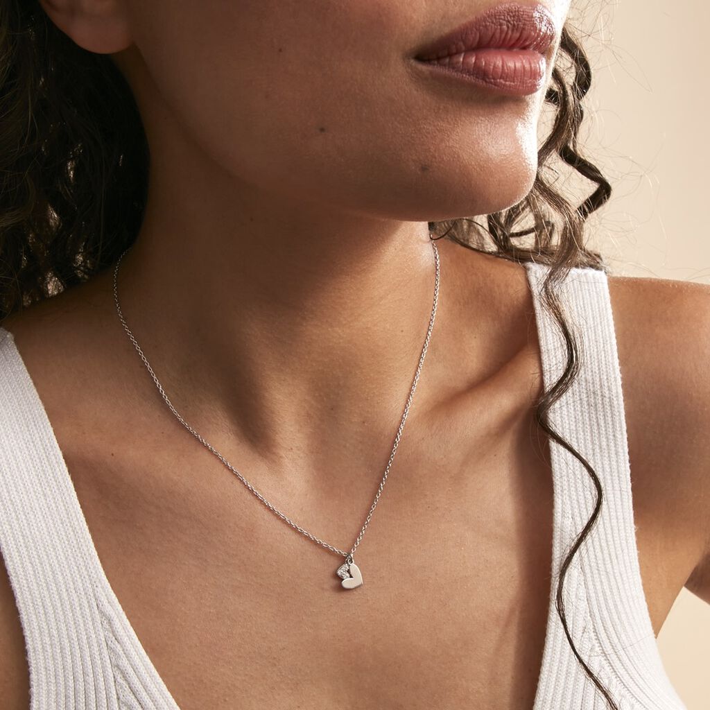 Collier Salli Argent Blanc Oxyde De Zirconium