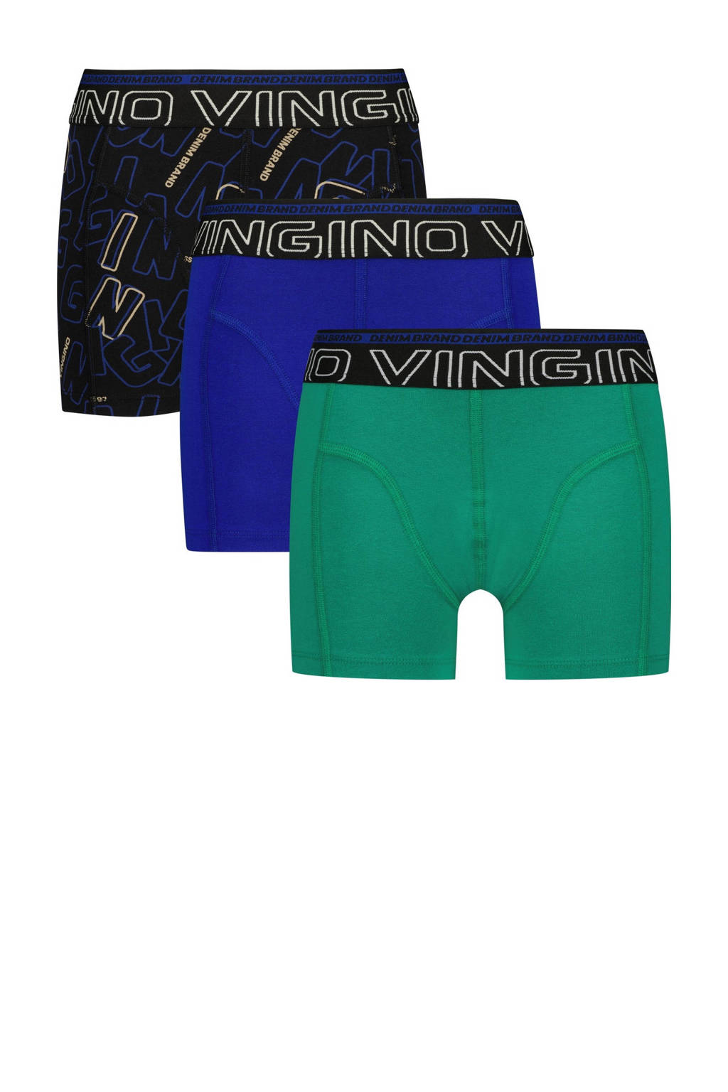 boxershort Blue character - set van 3 blauw/zwart/groen