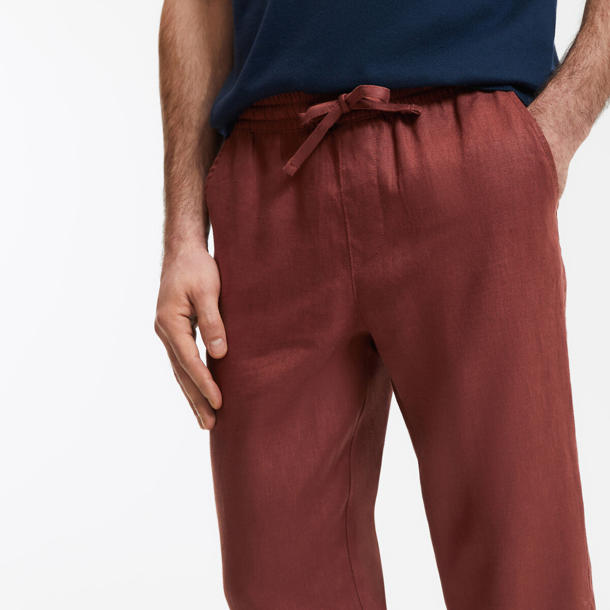 COLEÇÃO LA REDOUTE<br>Calças de linho de corte reto