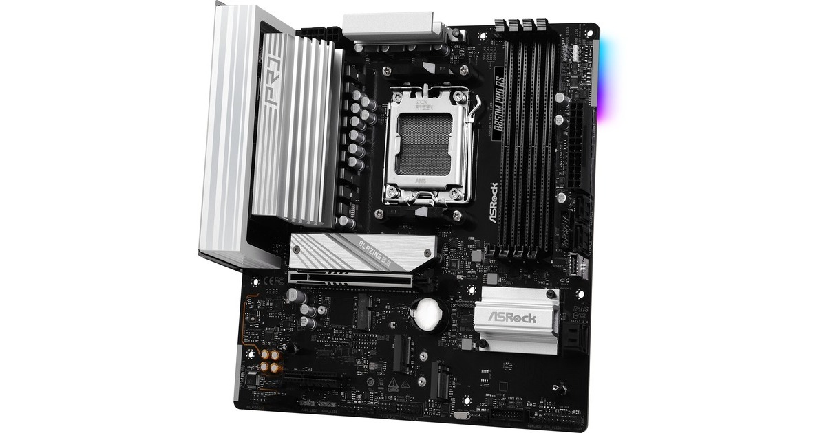 ASRockB850M Pro RS socket AM5 moederbord  (RAID, 2,5 Gb-LAN, Sound, µATX)