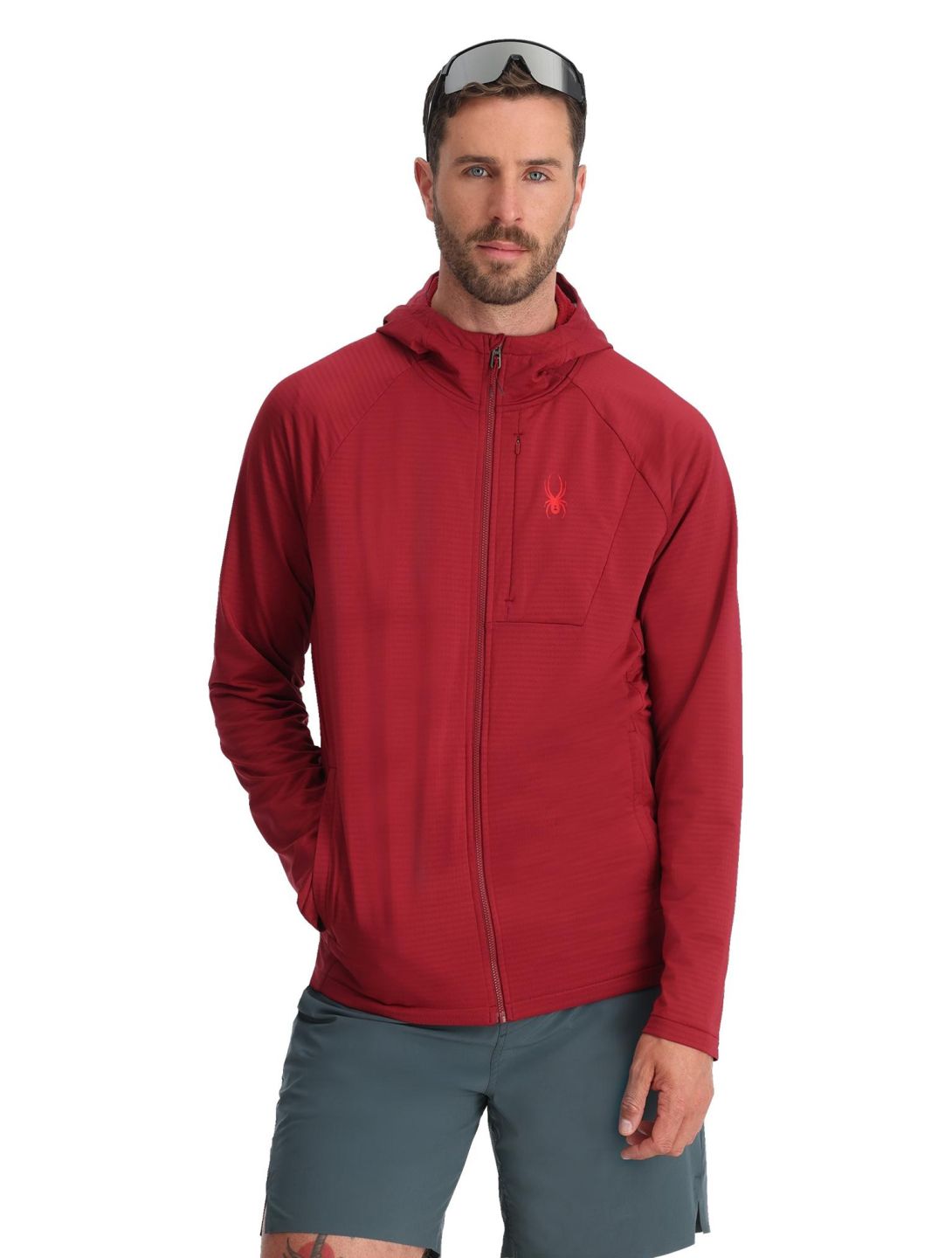 Gridweb Fleece Hoodie vest heren