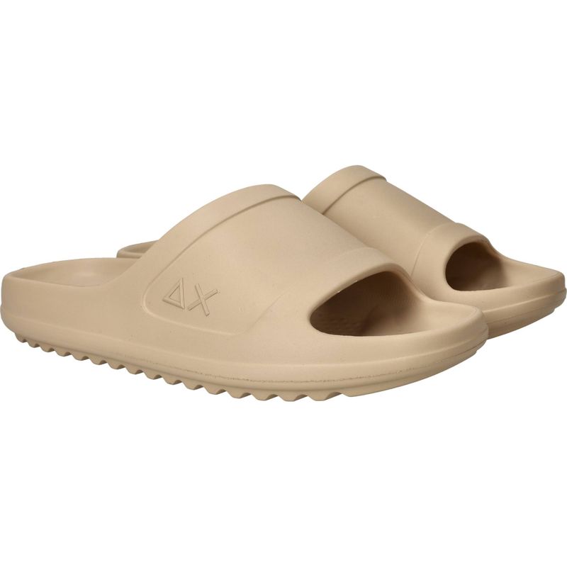 SUN68 Mono block logo Slippers Beige Heren