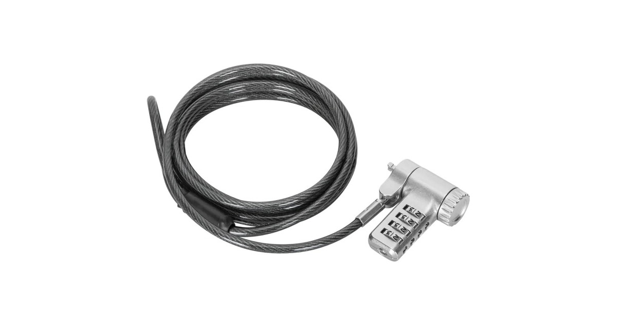 TargusDEFCON Ultimate Universal Serialised Combination Cable Lock with Slimline Adaptable Lock Head diefstalbeveiliging  (25 stuks)