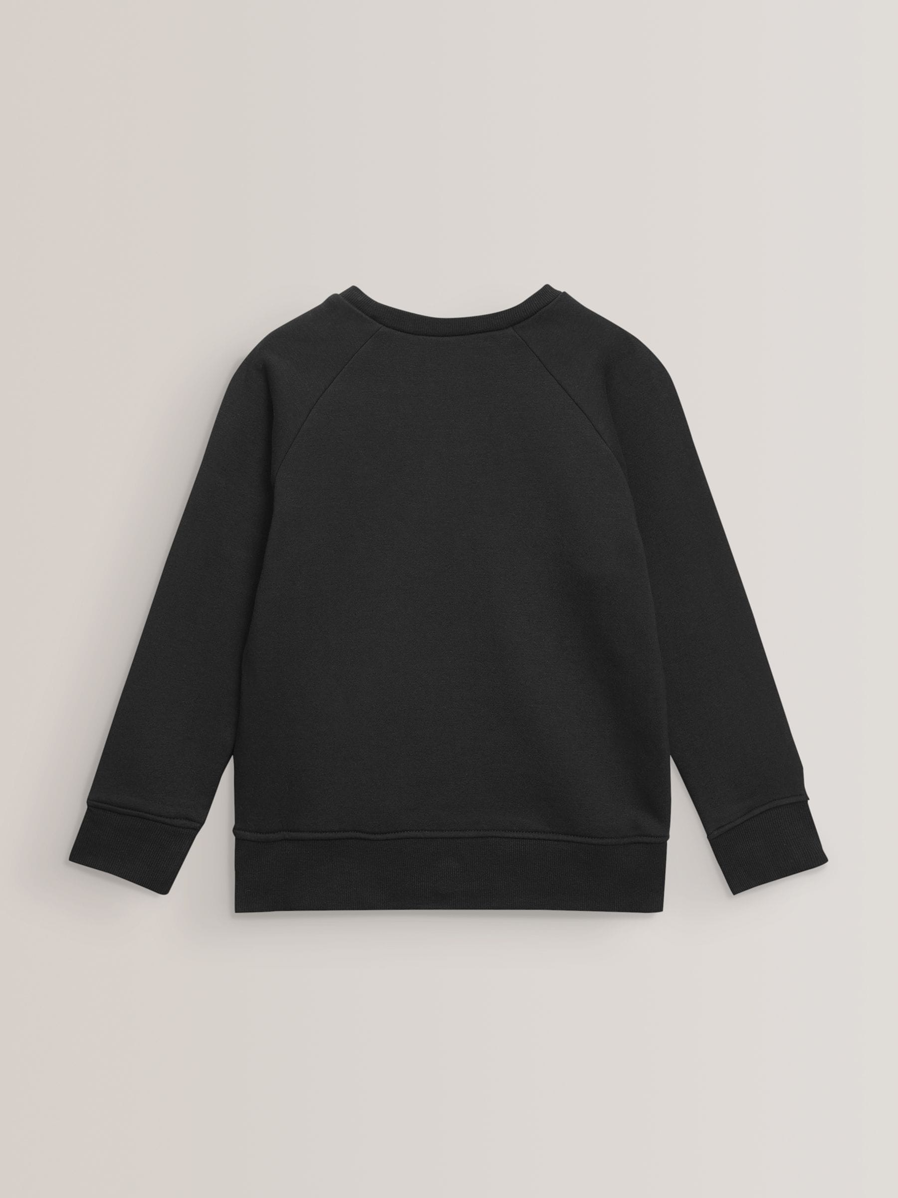 Zwart - Schoolsweater met ronde hals (3-17jr)