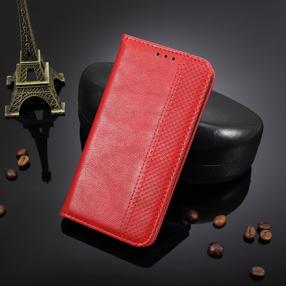 iPod Touch 7 / 6 / 5 Retro Leder Tasche Flip Cover Fashion Design - Rot