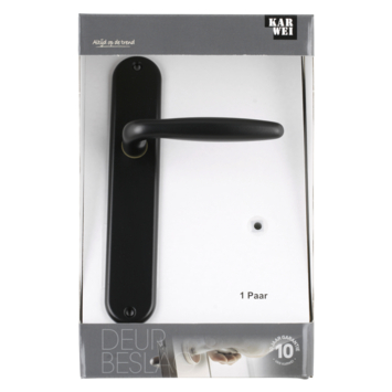 Karwei deurkruk set Eros ovaal blind schild zwart aluminium