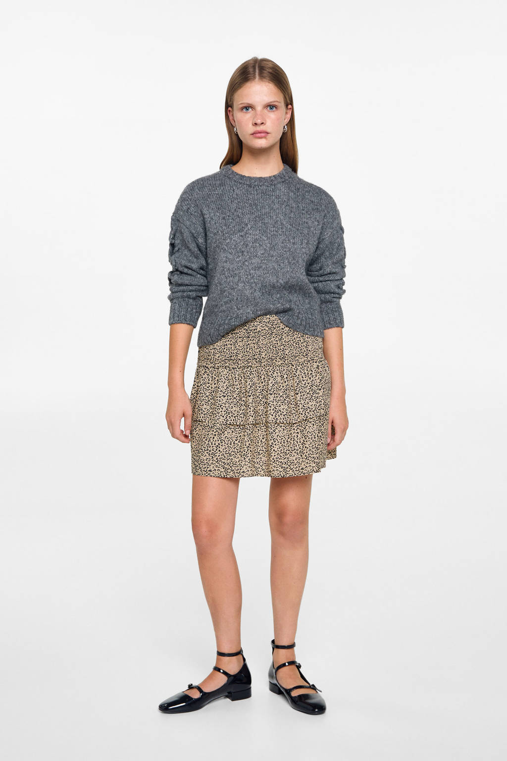 MANGO TEEN midi rok beige