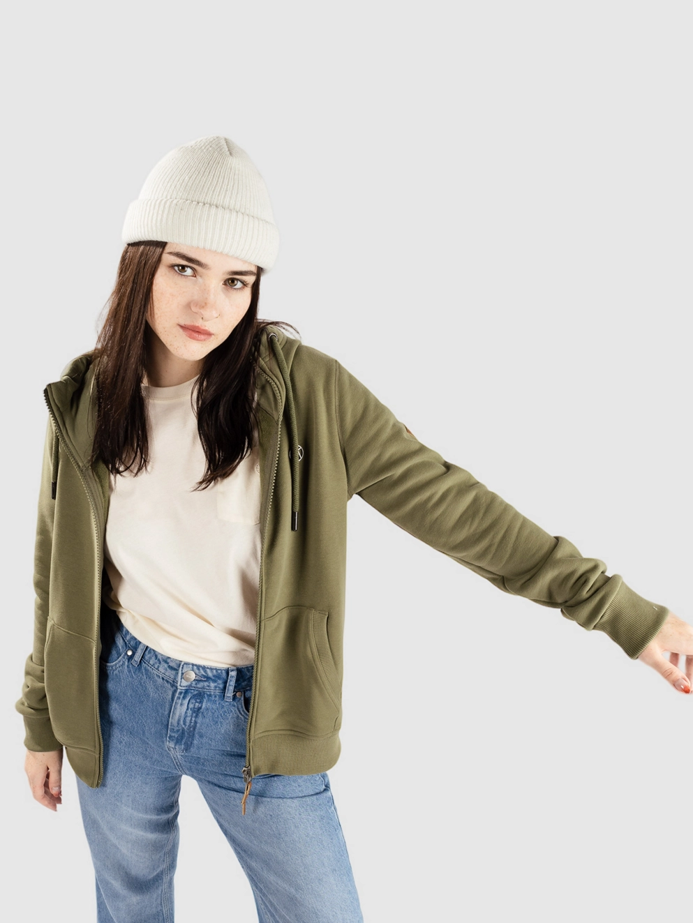 Kazane Sonia Zip Hoodie four leave clover