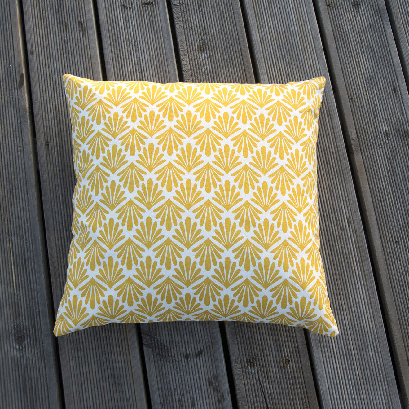 Febronie Housse de coussin d'extérieur Peacock jaune - 50x50 cm