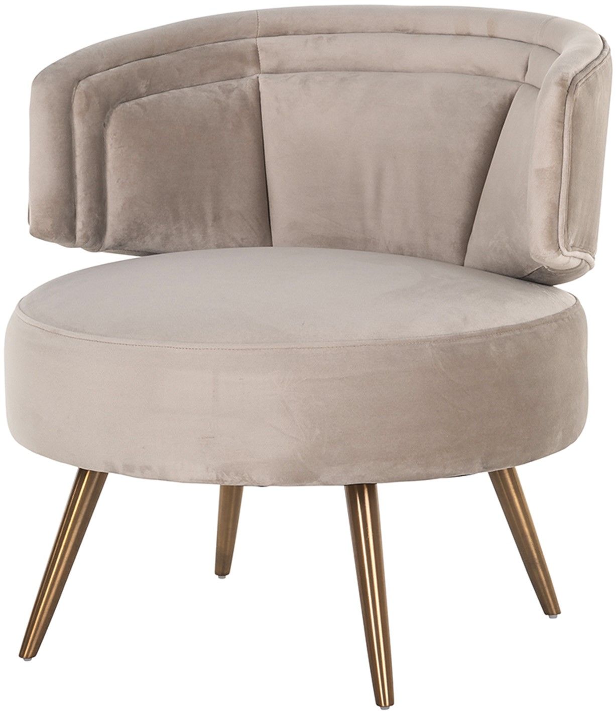 Fauteuil 211049 Khaki Velvet Hazel B71 x D73 x H73 cm