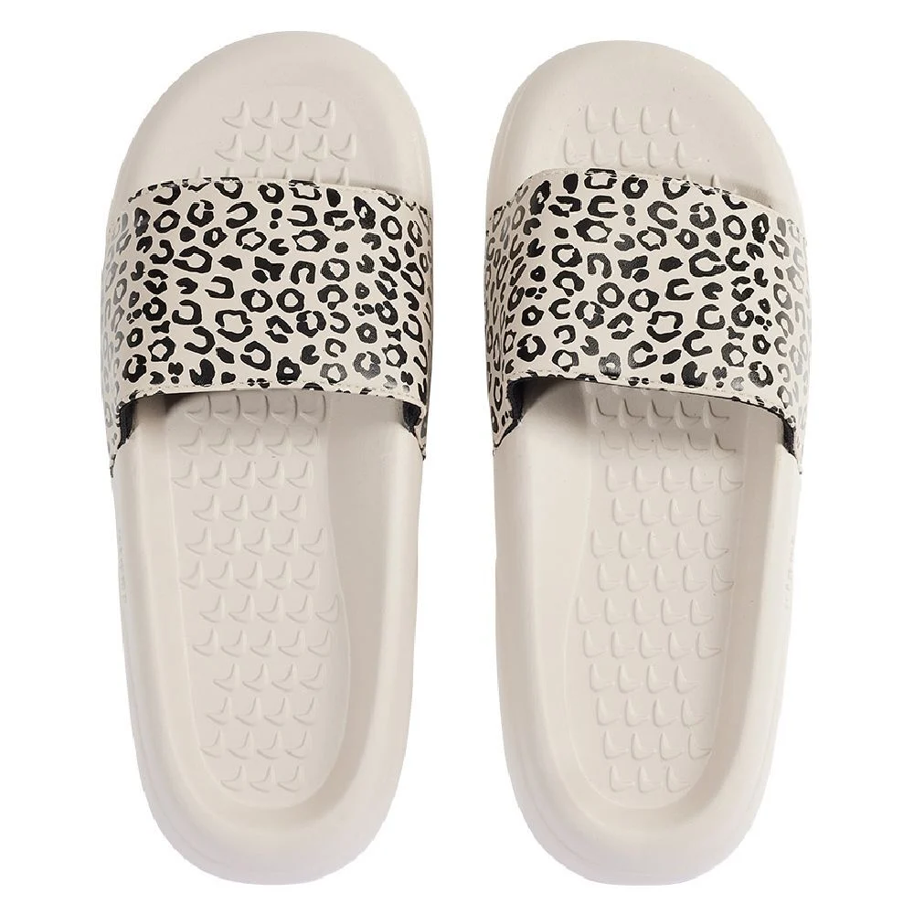 Sandales claquettes plastique beige bride imprimé léopard 40/41