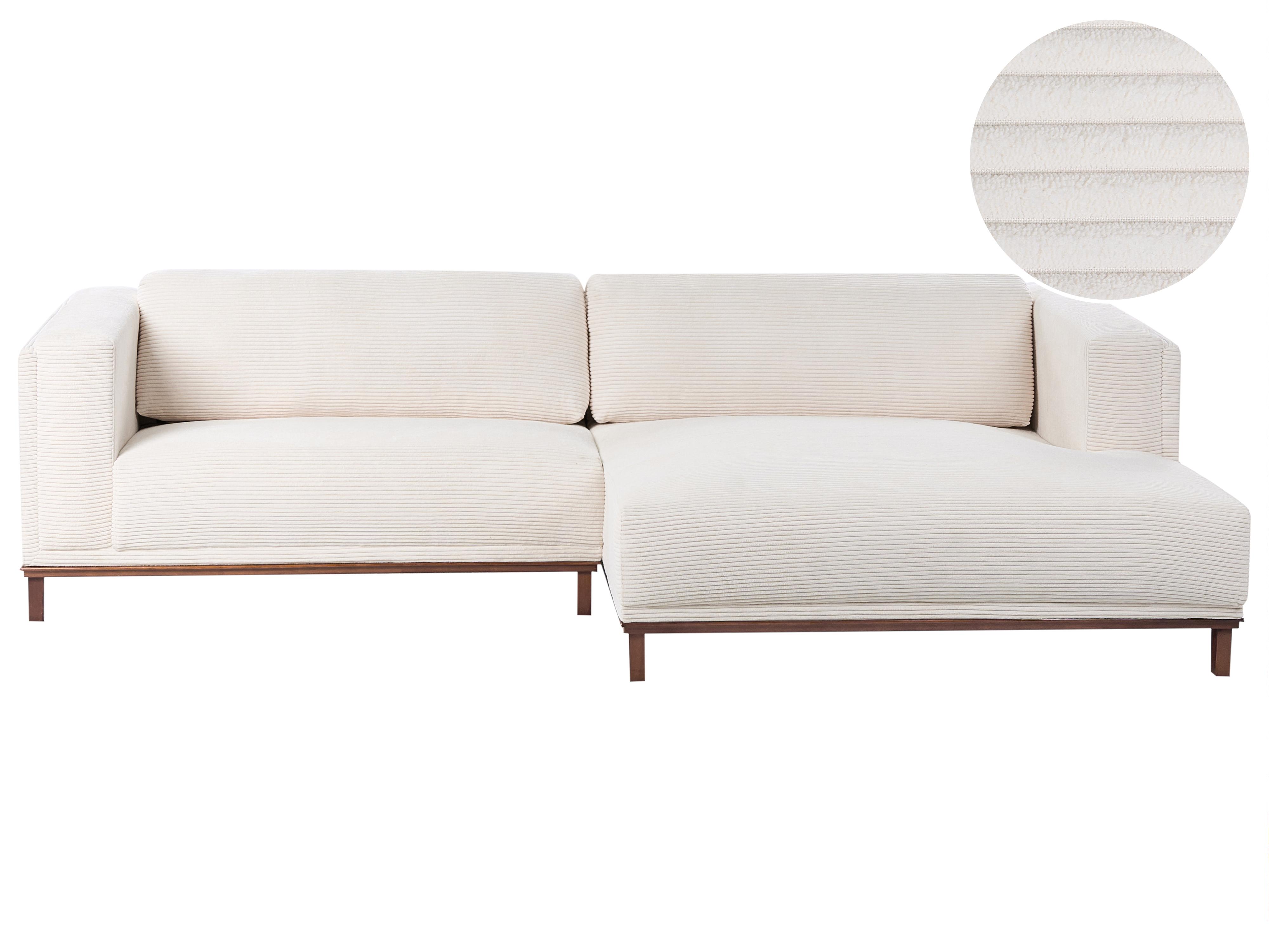 Hoekbank 4-zits VENG Corduroy Lichtbeige linkszijdig