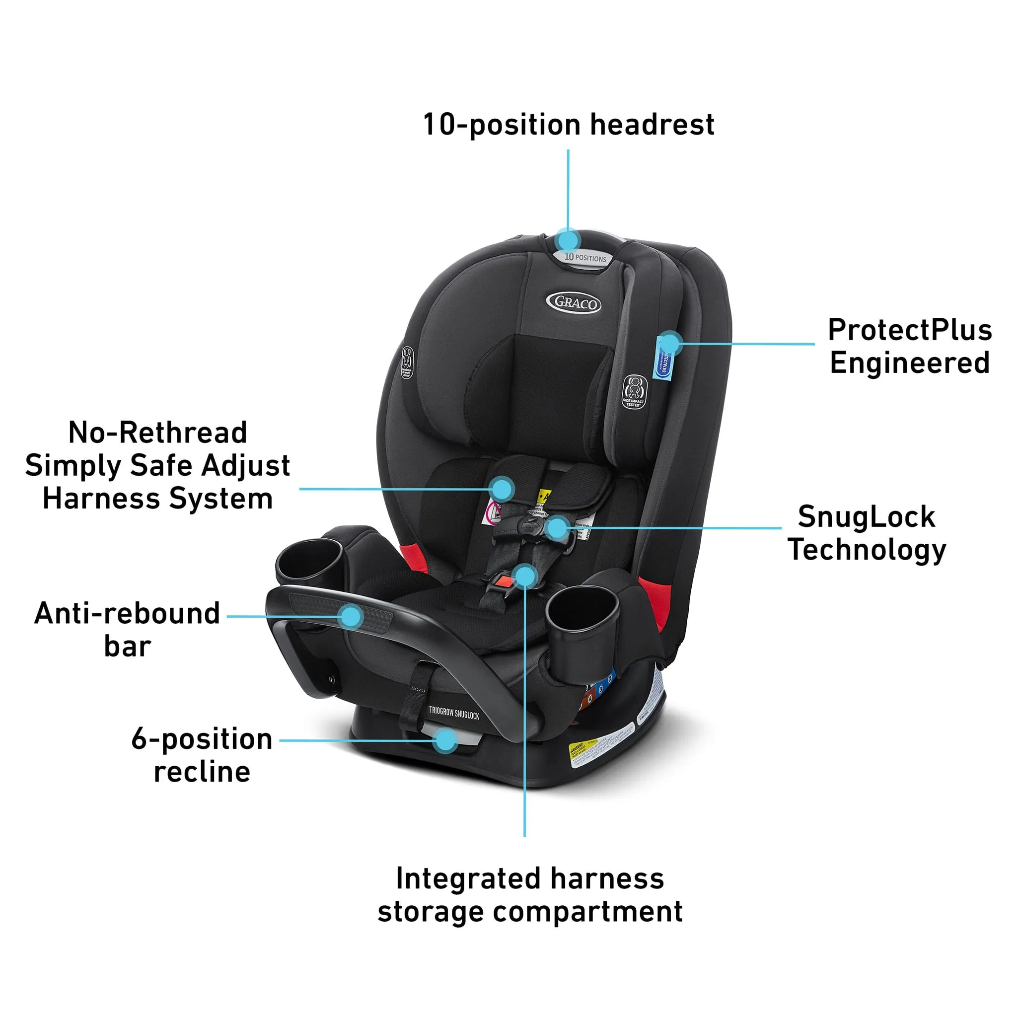 Graco Siège d'Auto TrioGrow Snuglock 3-en-1 - Prescott