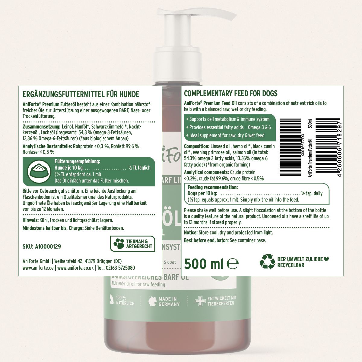 AniForte BARF-Line Premium Futteröl