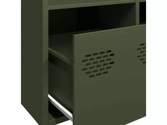 Buffet vert olive 101,5x39x73,5 cm acier laminé à froid